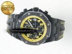 Audemars Piguet Royal Oak Offshore Bumble Bee Forged Carbon 1:1 JF Best Edition on Leather Strap A7750 w/ Cyclops & DW Mod - Görsel 9