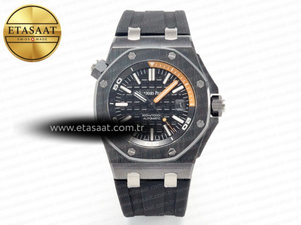 Audemars Piguet Royal Oak Offshore Diver 15707 Siyah SA3120 Eta Saat - 1:1 Süper Klon Replika Saat
