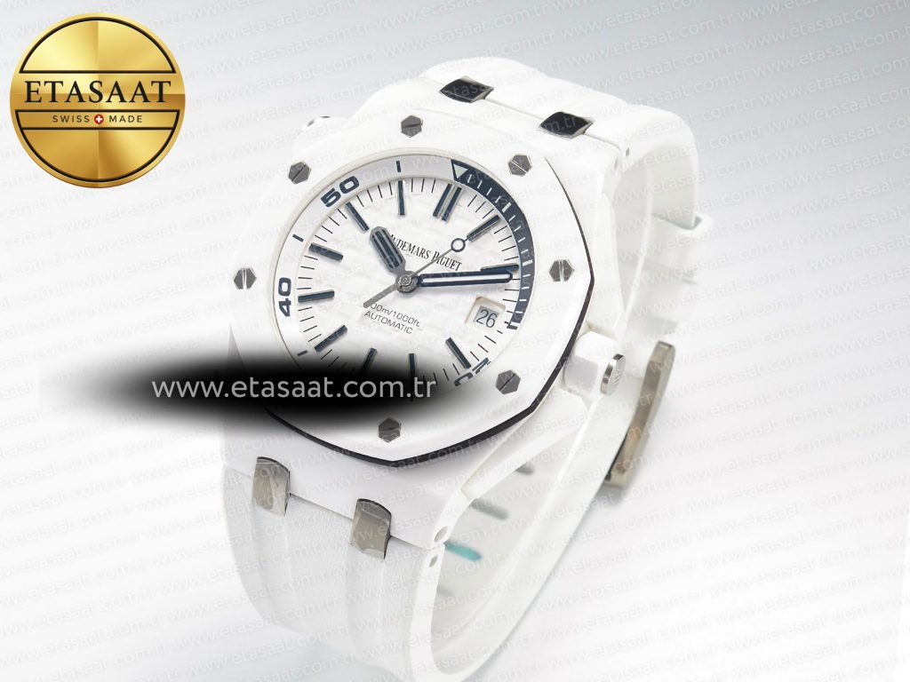 royal oak offshore diver 15707 white ceramic zf 11 best edition sa3120 super clone1