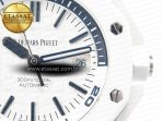 Audemars Piguet Royal Oak Offshore Diver 15707 White Ceramic ZF 1:1 Best Edition SA3120 Super Clone - Görsel 12