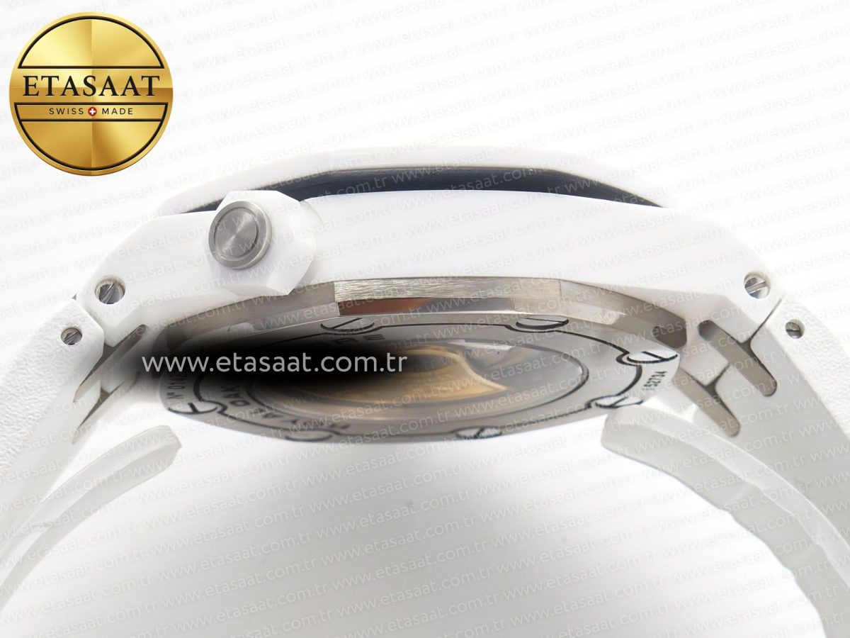 Audemars Piguet Royal Oak Offshore Diver 15707 White Ceramic ZF 1:1 Best Edition SA3120 Super Clone - Görsel 14