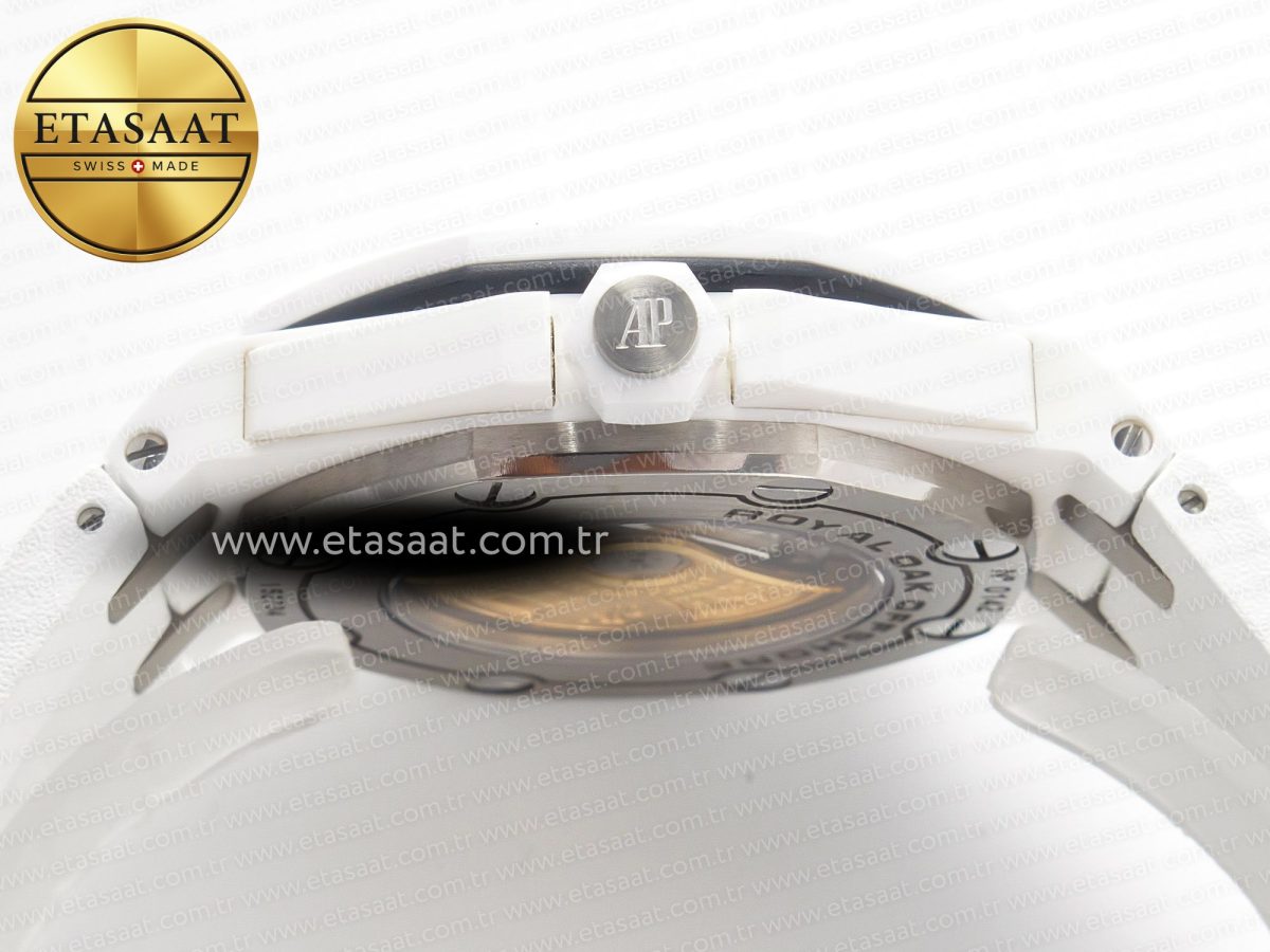 Audemars Piguet Royal Oak Offshore Diver 15707 White Ceramic ZF 1:1 Best Edition SA3120 Super Clone - Görsel 15