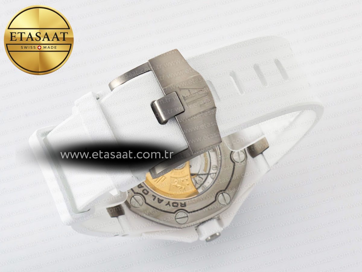 Audemars Piguet Royal Oak Offshore Diver 15707 White Ceramic ZF 1:1 Best Edition SA3120 Super Clone - Görsel 16
