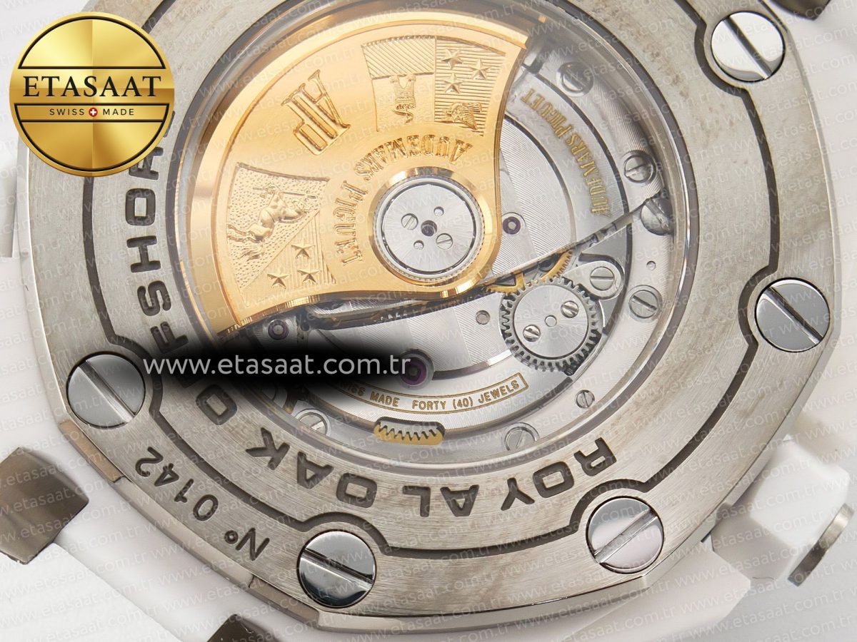 Audemars Piguet Royal Oak Offshore Diver 15707 White Ceramic ZF 1:1 Best Edition SA3120 Super Clone - Görsel 18