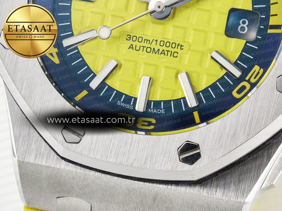 Audemars Piguet Royal Oak Offshore Diver Forged Carbon IPF Best Edition on Rubber Strap MIYOTA 9019 - Görsel 12