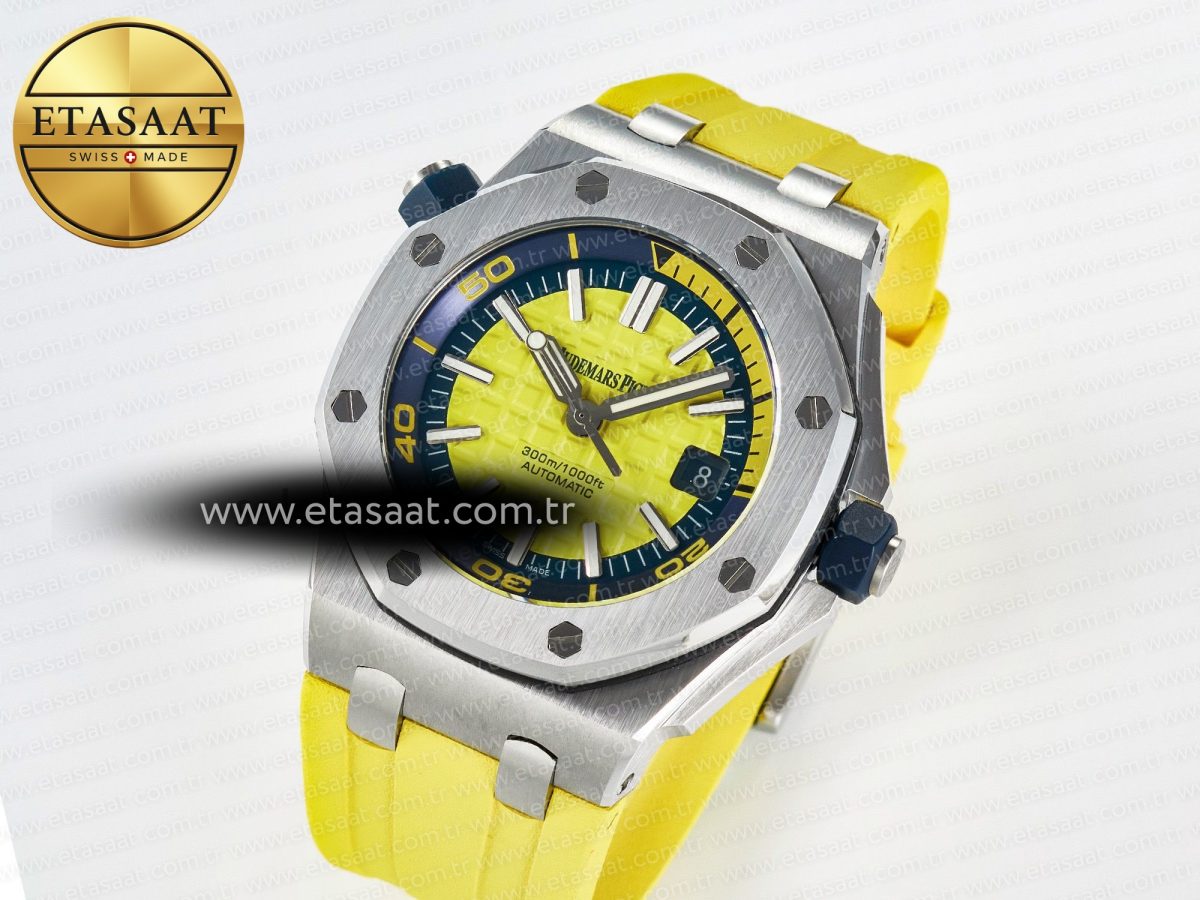 Audemars Piguet Royal Oak Offshore Diver Forged Carbon IPF Best Edition on Rubber Strap MIYOTA 9019 - Görsel 2