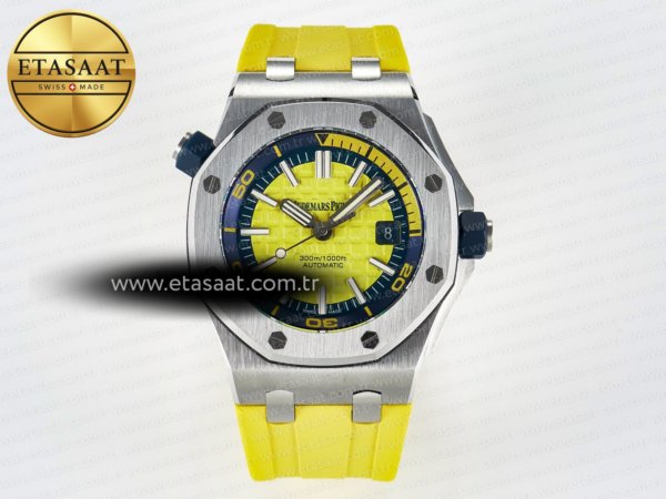Audemars Piguet Royal Oak Offshore Diver Dövme Karbon 9019 Eta Saat - 1:1 Süper Klon Replika Saat