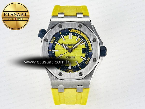 Audemars Piguet Royal Oak Offshore Diver Dövme Karbon 9019 Eta Saat - 1:1 Süper Klon Replika Saat