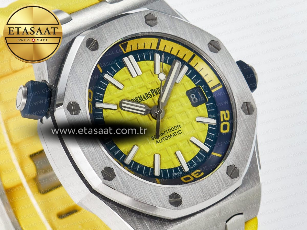 Audemars Piguet Royal Oak Offshore Diver Forged Carbon IPF Best Edition on Rubber Strap MIYOTA 9019 - Görsel 5