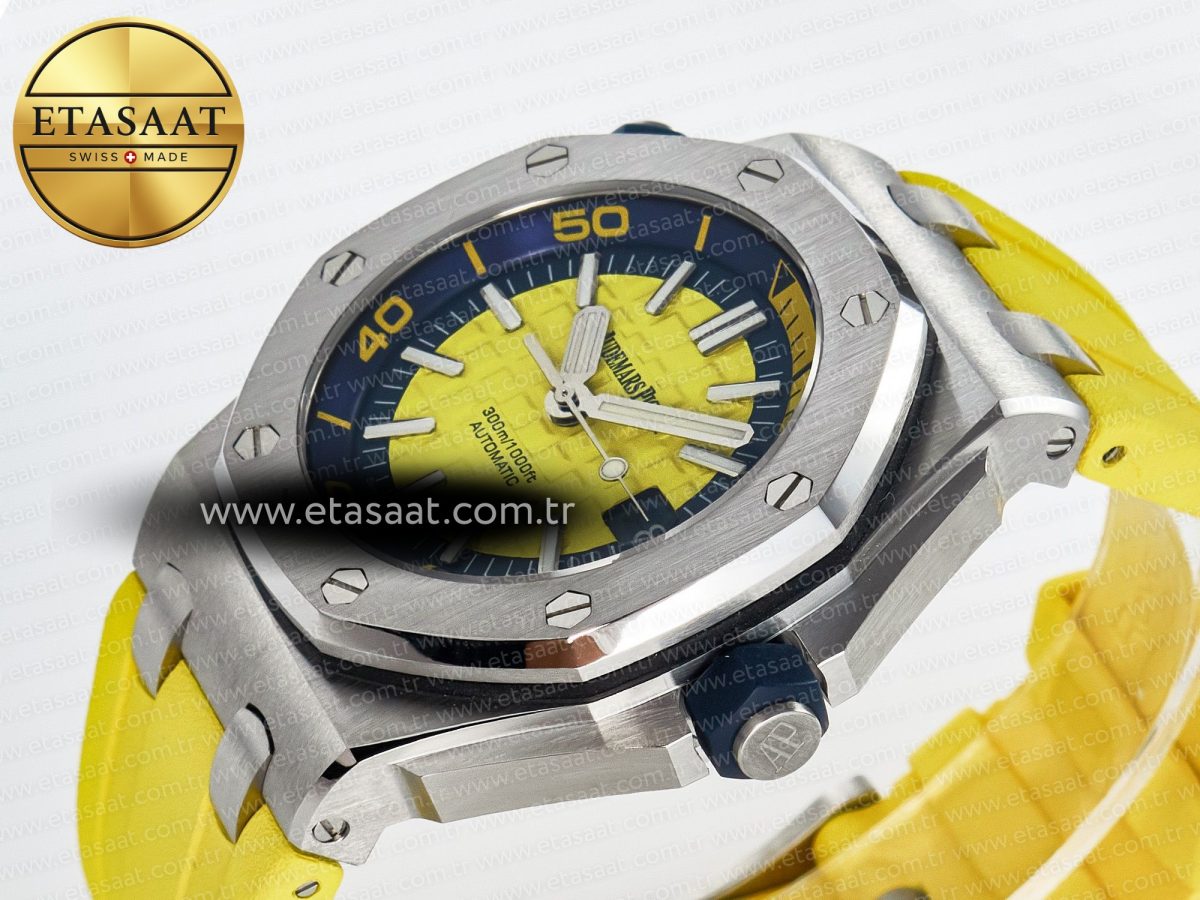 Audemars Piguet Royal Oak Offshore Diver Forged Carbon IPF Best Edition on Rubber Strap MIYOTA 9019 - Görsel 6