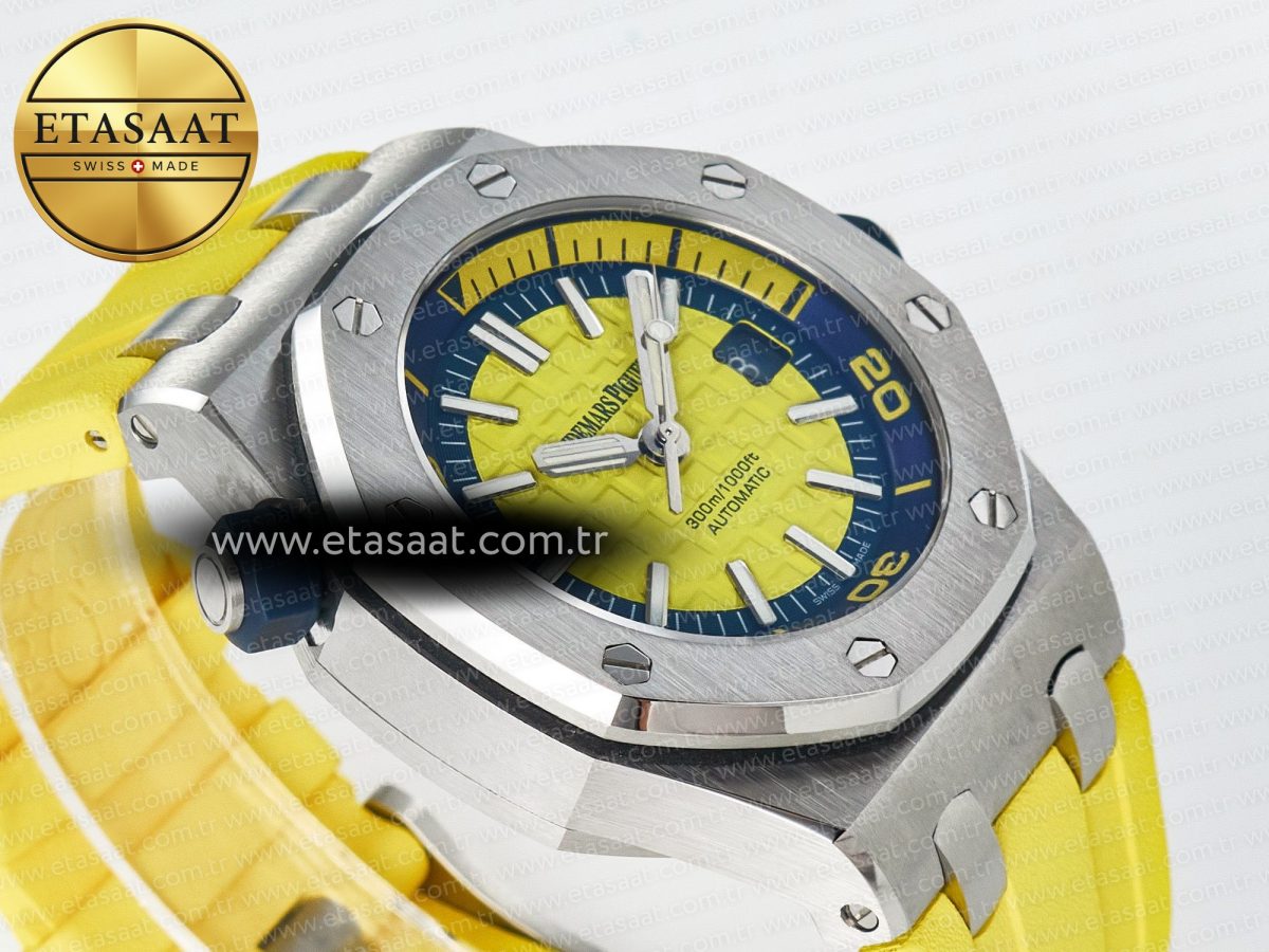Audemars Piguet Royal Oak Offshore Diver Forged Carbon IPF Best Edition on Rubber Strap MIYOTA 9019 - Görsel 7