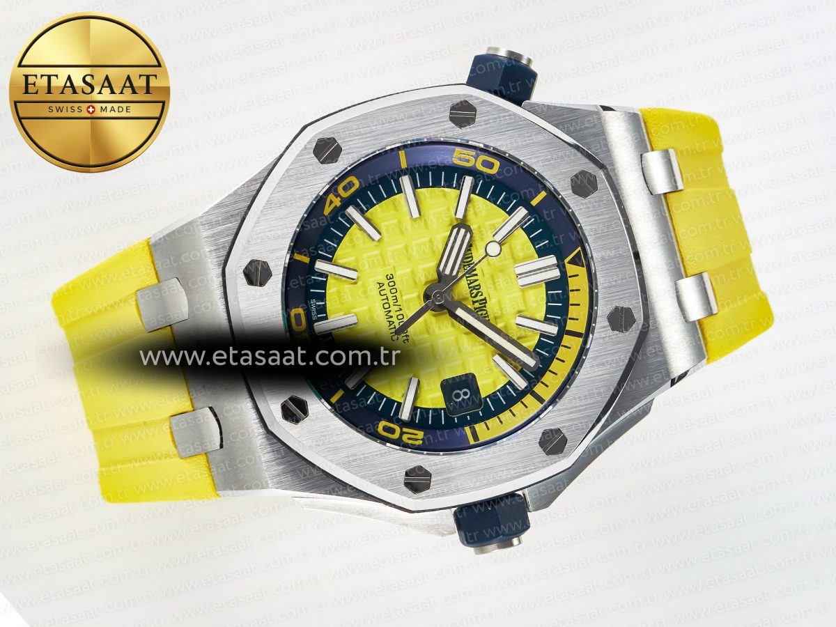 Audemars Piguet Royal Oak Offshore Diver Forged Carbon IPF Best Edition on Rubber Strap MIYOTA 9019 - Görsel 8