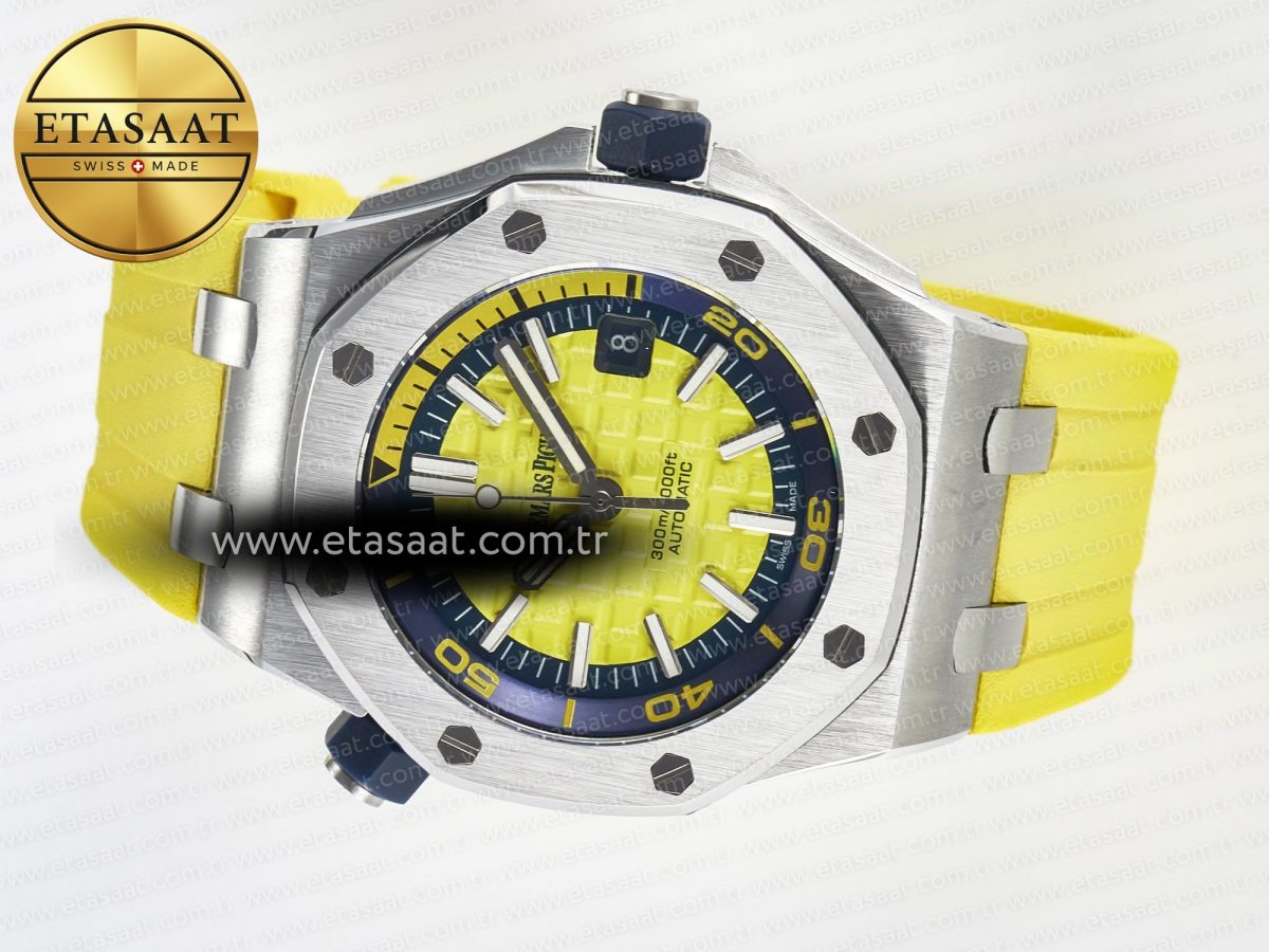 Audemars Piguet Royal Oak Offshore Diver Forged Carbon IPF Best Edition on Rubber Strap MIYOTA 9019 - Görsel 9