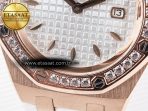 Audemars Piguet Royal Oak Offshore Ladies 33mm RG DRF Best Edition White Dial Diamonds Bezel on White Rubber Strap ETA Quartz - Görsel 12