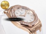 Audemars Piguet Royal Oak Offshore Ladies 33mm RG DRF Best Edition White Dial Diamonds Bezel on White Rubber Strap ETA Quartz - Görsel 7