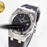 Audemars Piguet Royal Oak Offshore Ladies 33mm SS DRF Best Edition Black Dial Diamonds Bezel on Black Rubber Strap ETA Quartz