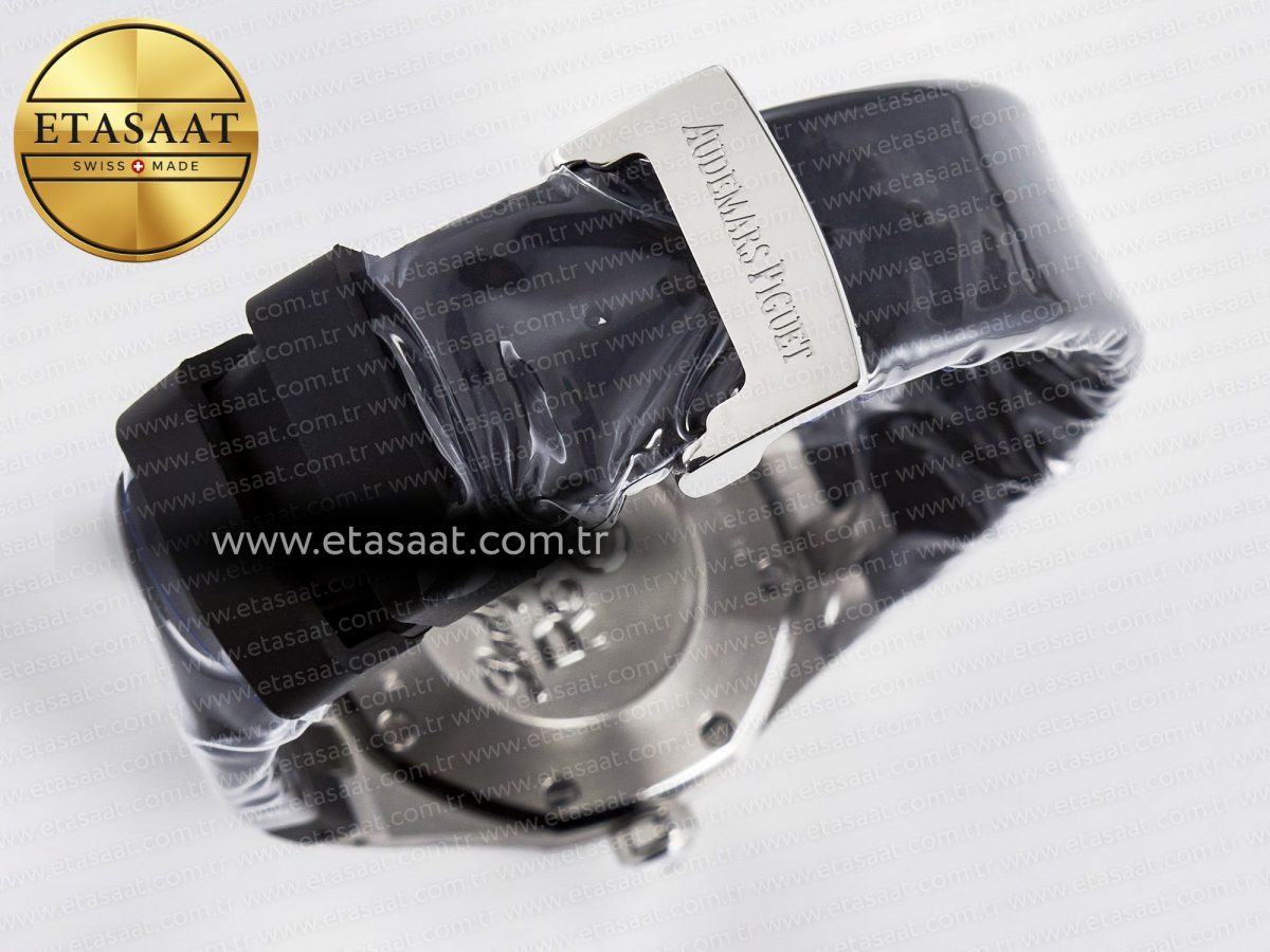 Audemars Piguet Royal Oak Offshore Ladies 33mm SS DRF Best Edition Black Dial Diamonds Bezel on Black Rubber Strap ETA Quartz - Görsel 15