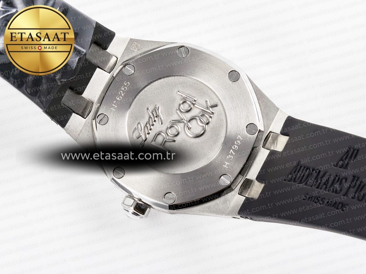 Audemars Piguet Royal Oak Offshore Ladies 33mm SS DRF Best Edition Black Dial Diamonds Bezel on Black Rubber Strap ETA Quartz - Görsel 16