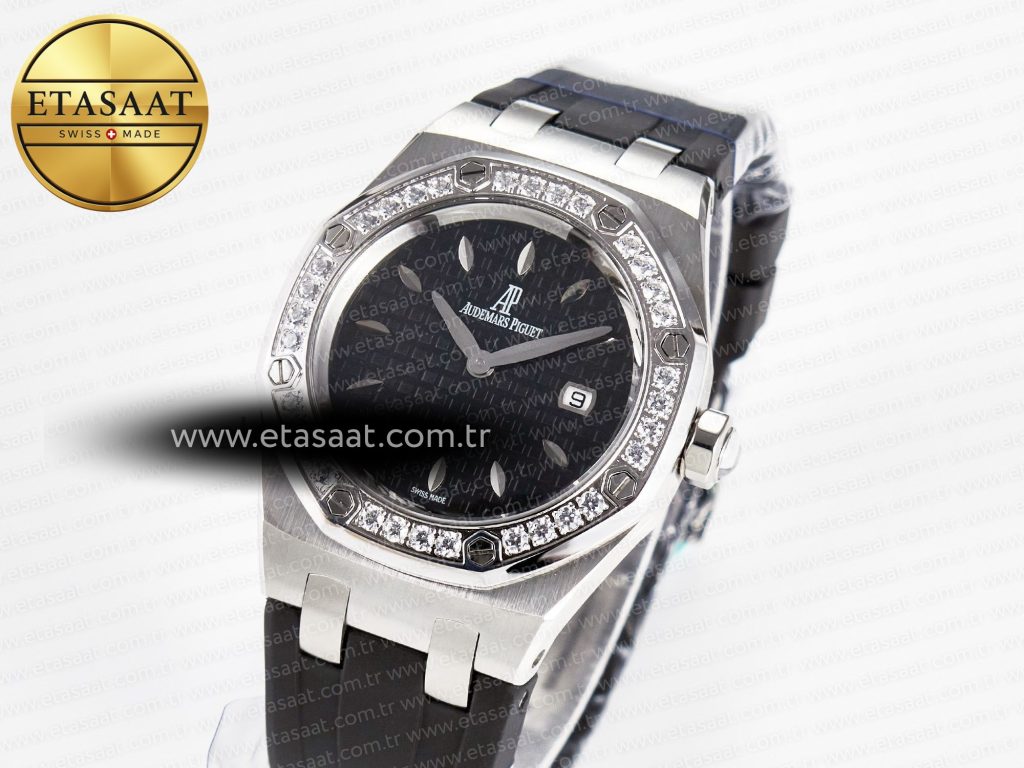 royal oak offshore ladies 33mm ss drf best edition black dial diamonds bezel on black rubber strap eta quartz2 royal oak offshore ladies 33mm ss drf best edition black dial diamonds bezel on black rubber strap eta quartz2