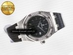Audemars Piguet Royal Oak Offshore Ladies 33mm SS DRF Best Edition Black Dial Diamonds Bezel on Black Rubber Strap ETA Quartz - Görsel 8