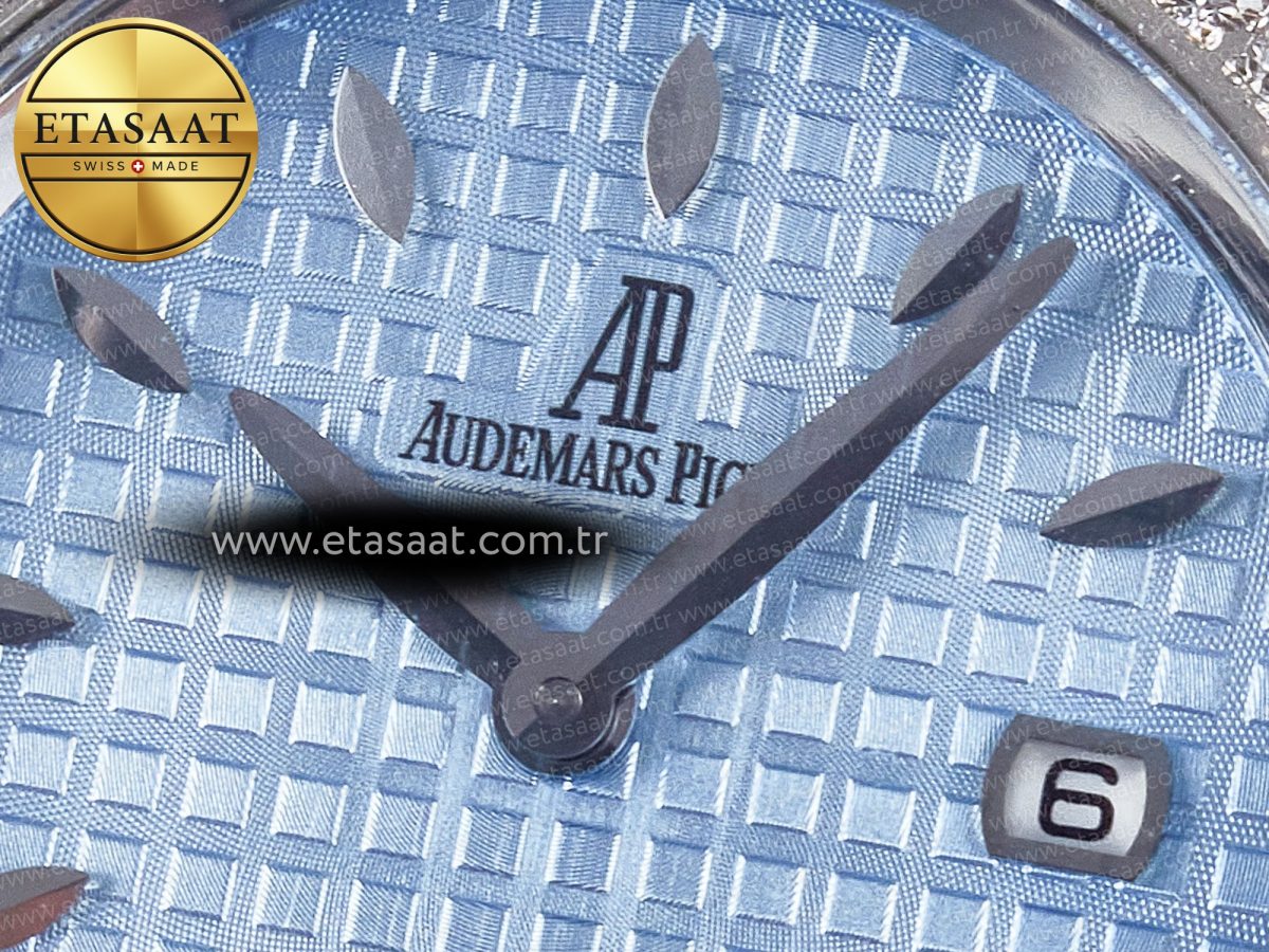 Audemars Piguet Royal Oak Offshore Ladies 33mm SS DRF Best Edition Blue Dial Diamonds Bezel on Blue Leather Strap ETA Quartz - Görsel 10