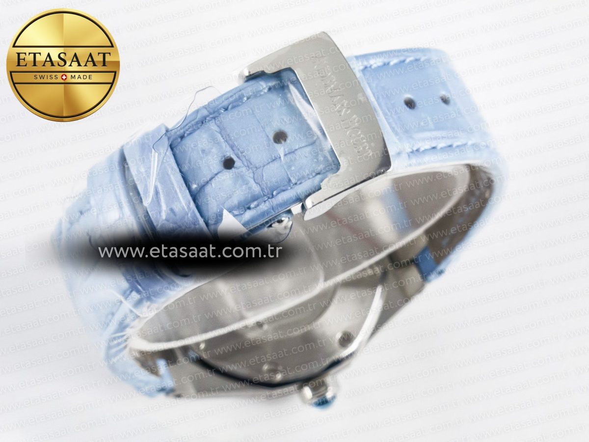 Audemars Piguet Royal Oak Offshore Ladies 33mm SS DRF Best Edition Blue Dial Diamonds Bezel on Blue Leather Strap ETA Quartz - Görsel 15