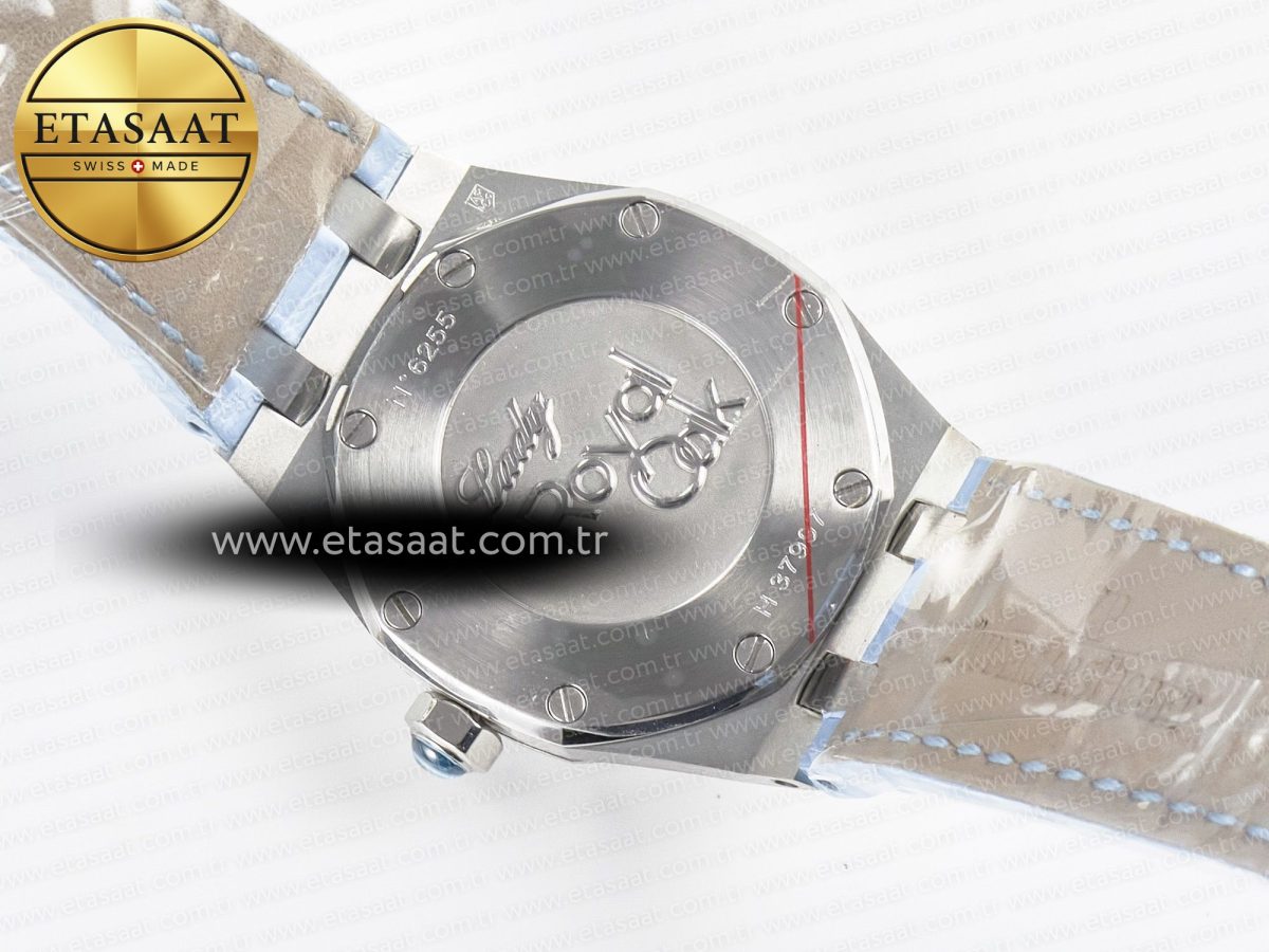 Audemars Piguet Royal Oak Offshore Ladies 33mm SS DRF Best Edition Blue Dial Diamonds Bezel on Blue Leather Strap ETA Quartz - Görsel 16