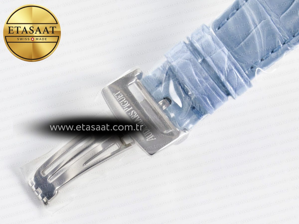 Audemars Piguet Royal Oak Offshore Ladies 33mm SS DRF Best Edition Blue Dial Diamonds Bezel on Blue Leather Strap ETA Quartz - Görsel 18