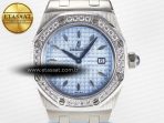Audemars Piguet Royal Oak Offshore Ladies 33mm SS DRF Best Edition Blue Dial Diamonds Bezel on Blue Leather Strap ETA Quartz - Görsel 4