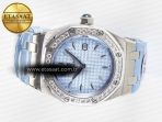 Audemars Piguet Royal Oak Offshore Ladies 33mm SS DRF Best Edition Blue Dial Diamonds Bezel on Blue Leather Strap ETA Quartz - Görsel 9