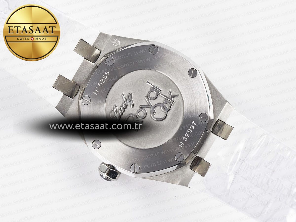 Audemars Piguet Royal Oak Offshore Ladies 33mm SS DRF Best Edition White Dial Diamonds Bezel on White Rubber Strap ETA Quartz - Görsel 16