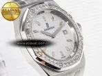 Audemars Piguet Royal Oak Offshore Ladies 33mm SS DRF Best Edition White Dial Diamonds Bezel on White Rubber Strap ETA Quartz - Görsel 5