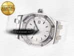 Audemars Piguet Royal Oak Offshore Ladies 33mm SS DRF Best Edition White Dial Diamonds Bezel on White Rubber Strap ETA Quartz - Görsel 9