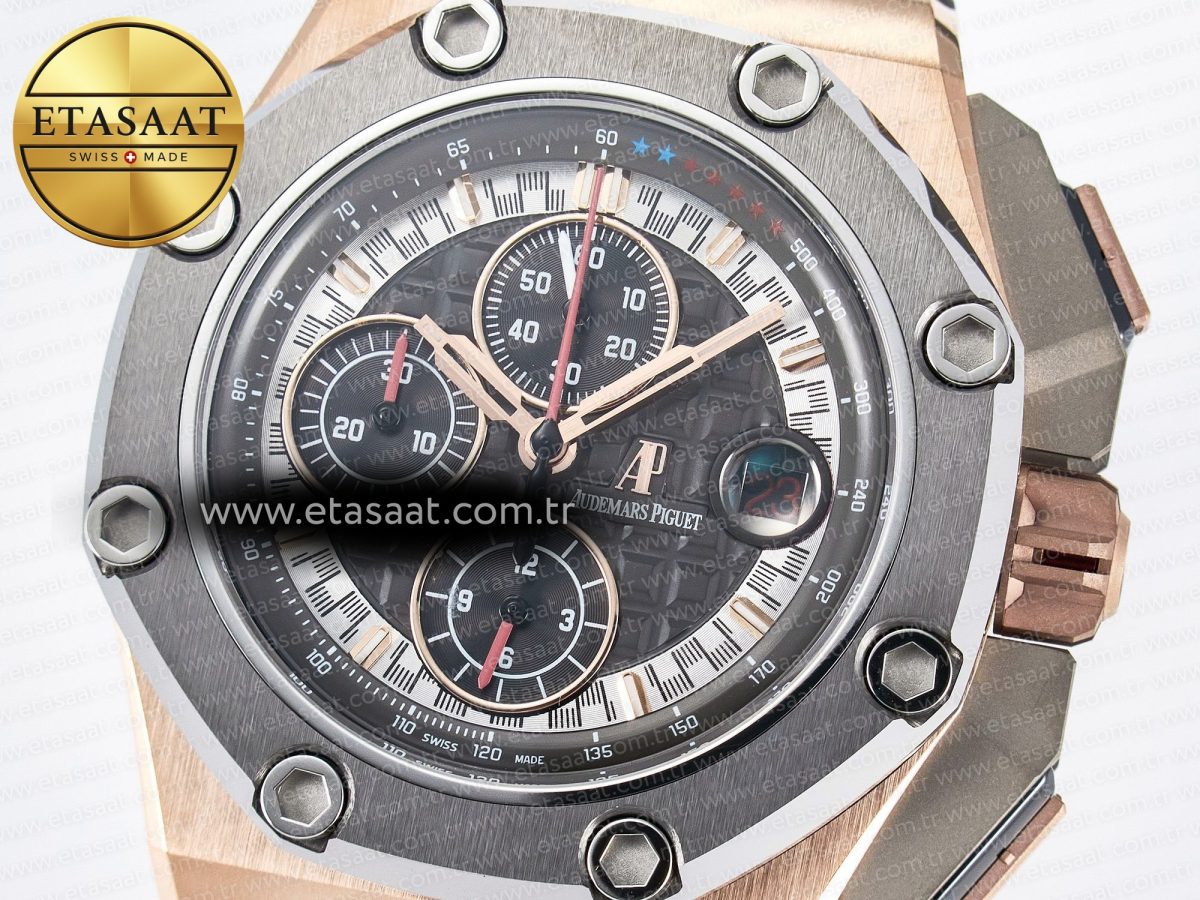 Audemars Piguet Royal Oak Offshore Schumacher Best Edition Gray/Black Dial on Gray Rubber Strap A3126 - Görsel 10