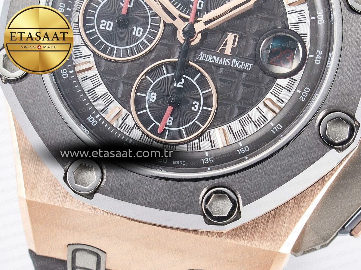 Audemars Piguet Royal Oak Offshore Schumacher Best Edition Gray/Black Dial on Gray Rubber Strap A3126 - Görsel 14