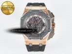 Audemars Piguet Royal Oak Offshore Schumacher Best Edition Gray/Black Dial on Gray Rubber Strap A3126 - Görsel 3