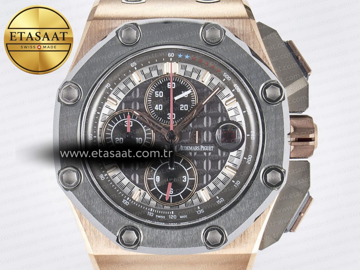 Audemars Piguet Royal Oak Offshore Schumacher Best Edition Gray/Black Dial on Gray Rubber Strap A3126 - Görsel 4