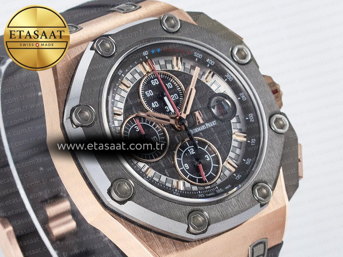 Audemars Piguet Royal Oak Offshore Schumacher Best Edition Gray/Black Dial on Gray Rubber Strap A3126 - Görsel 5