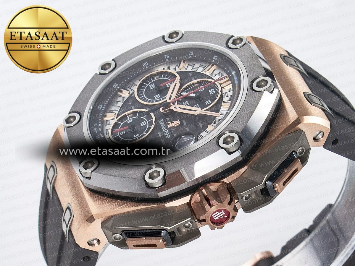 Audemars Piguet Royal Oak Offshore Schumacher Best Edition Gray/Black Dial on Gray Rubber Strap A3126 - Görsel 6