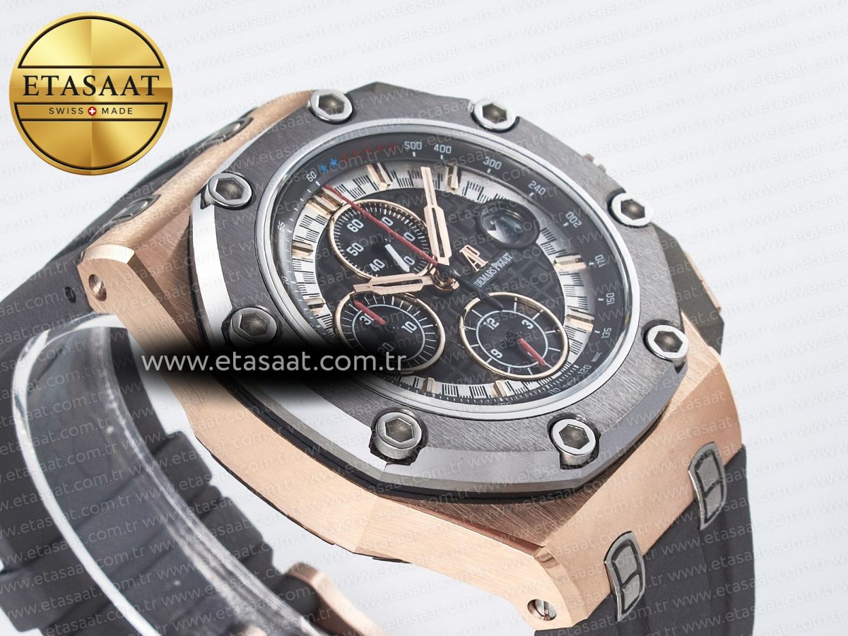 Audemars Piguet Royal Oak Offshore Schumacher Best Edition Gray/Black Dial on Gray Rubber Strap A3126 - Görsel 7