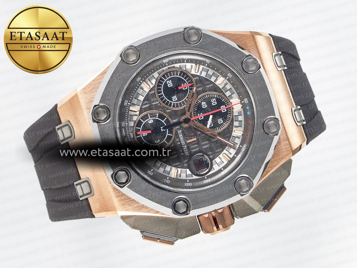 Audemars Piguet Royal Oak Offshore Schumacher Best Edition Gray/Black Dial on Gray Rubber Strap A3126 - Görsel 8