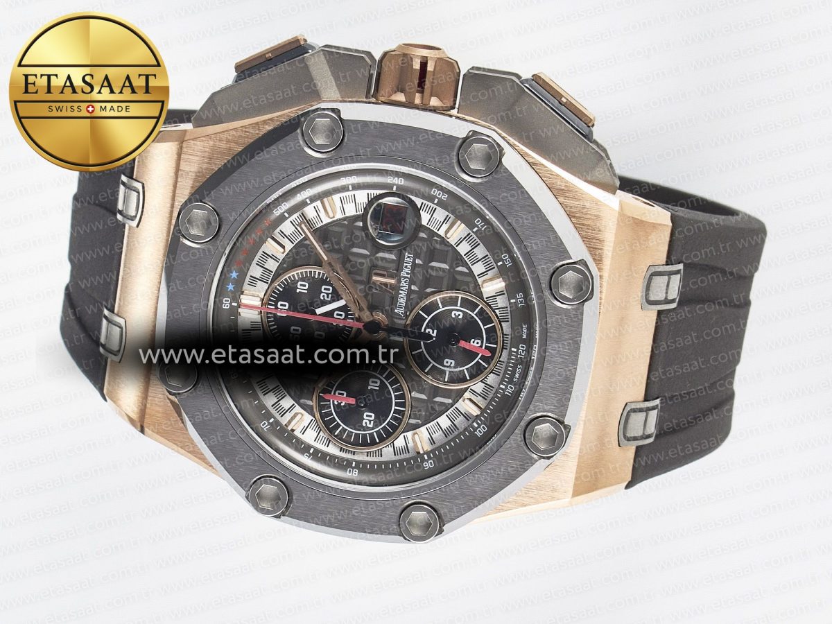 Audemars Piguet Royal Oak Offshore Schumacher Best Edition Gray/Black Dial on Gray Rubber Strap A3126 - Görsel 9