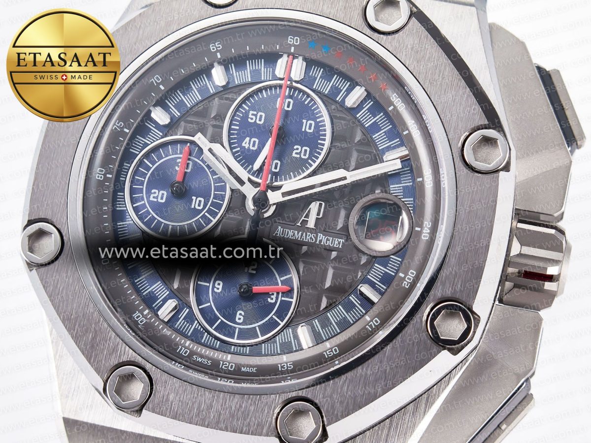 Audemars Piguet Royal Oak Offshore Schumacher Best Edition Gray/Blue Dial on Blue Rubber Strap A3126 - Görsel 10