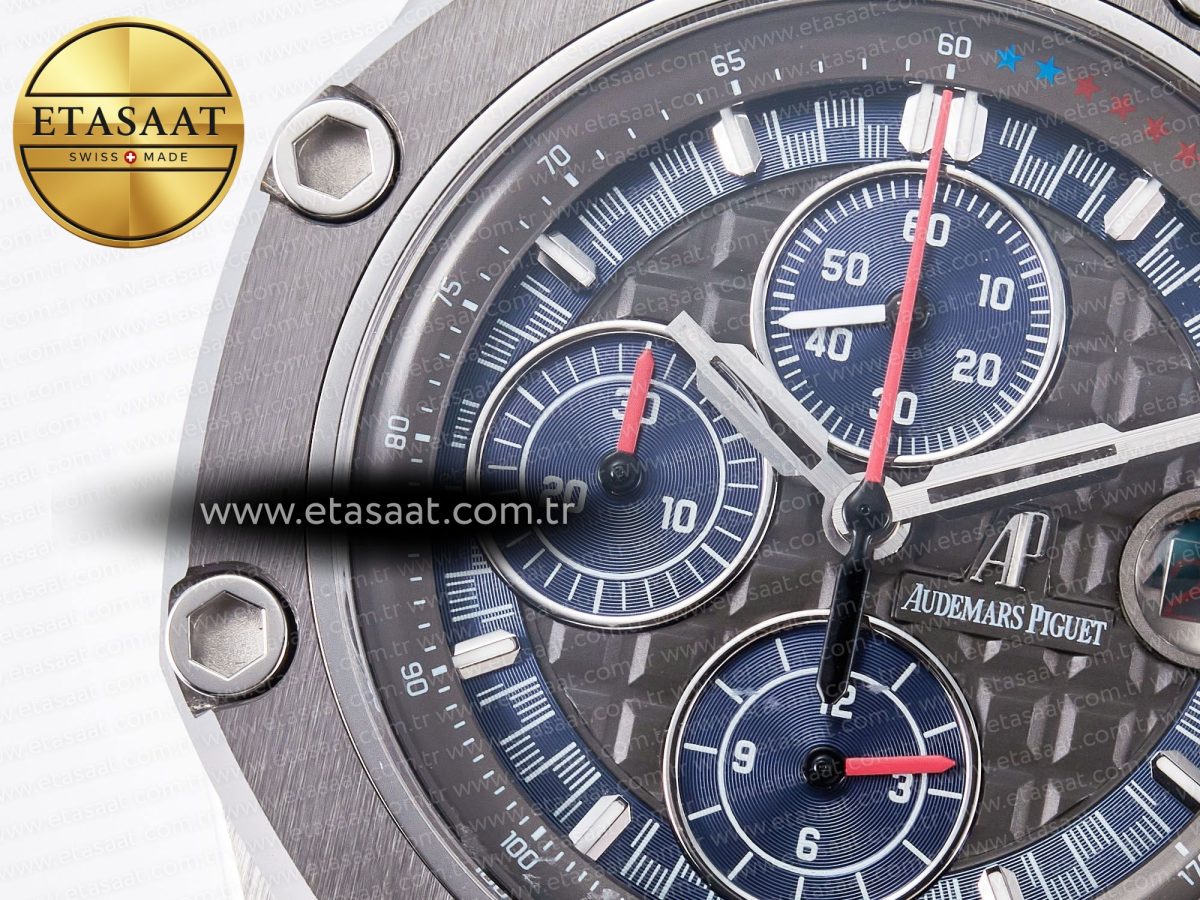 Audemars Piguet Royal Oak Offshore Schumacher Best Edition Gray/Blue Dial on Blue Rubber Strap A3126 - Görsel 11