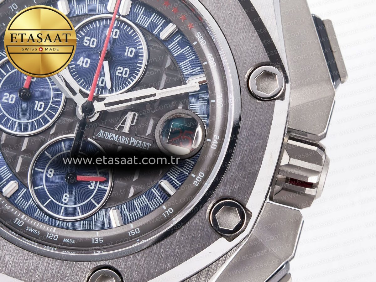 Audemars Piguet Royal Oak Offshore Schumacher Best Edition Gray/Blue Dial on Blue Rubber Strap A3126 - Görsel 13