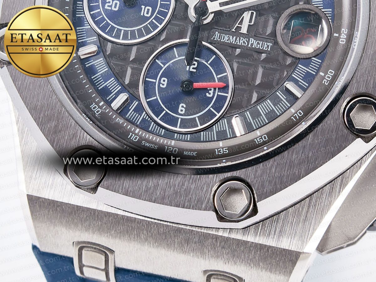 Audemars Piguet Royal Oak Offshore Schumacher Best Edition Gray/Blue Dial on Blue Rubber Strap A3126 - Görsel 14