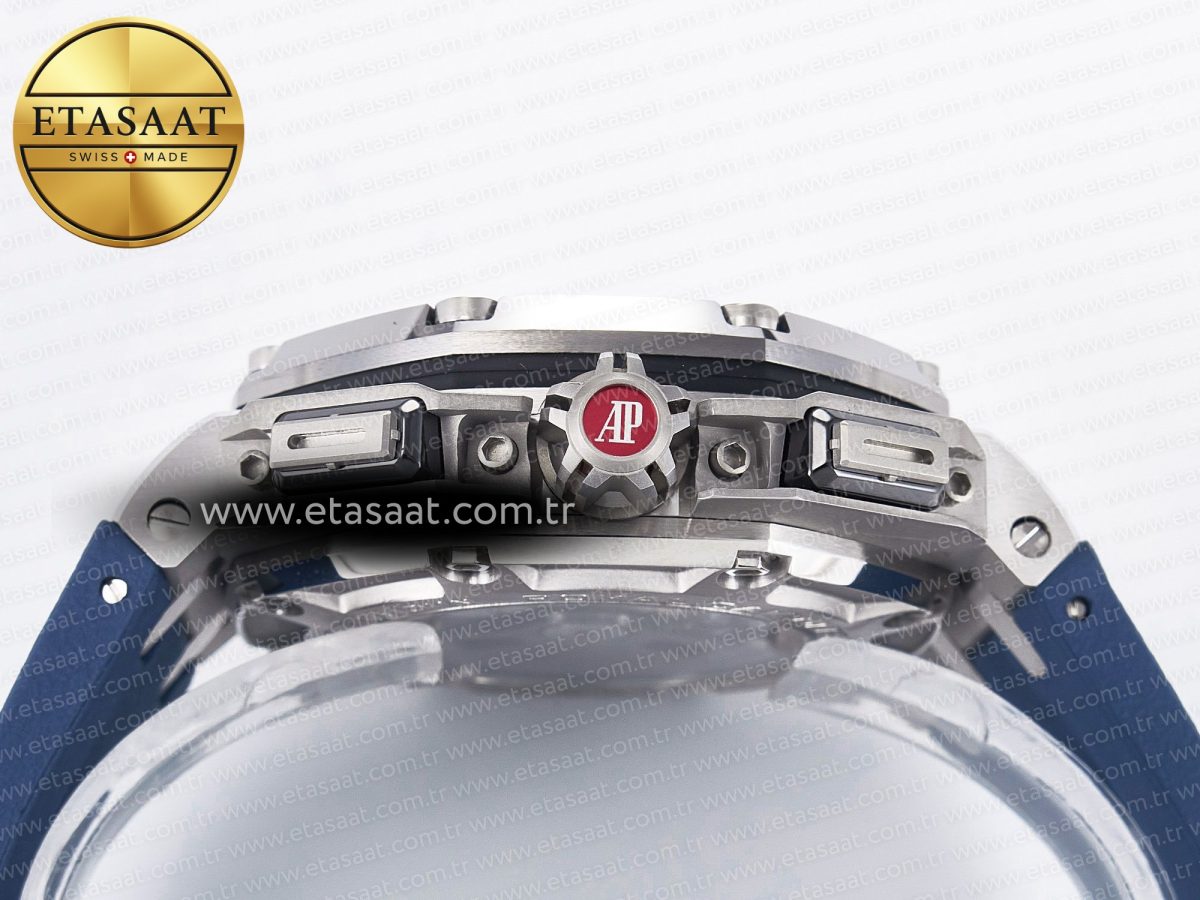 Audemars Piguet Royal Oak Offshore Schumacher Best Edition Gray/Blue Dial on Blue Rubber Strap A3126 - Görsel 17