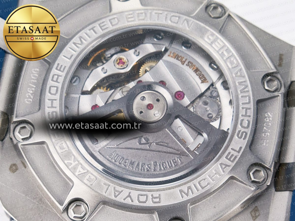 Audemars Piguet Royal Oak Offshore Schumacher Best Edition Gray/Blue Dial on Blue Rubber Strap A3126 - Görsel 20