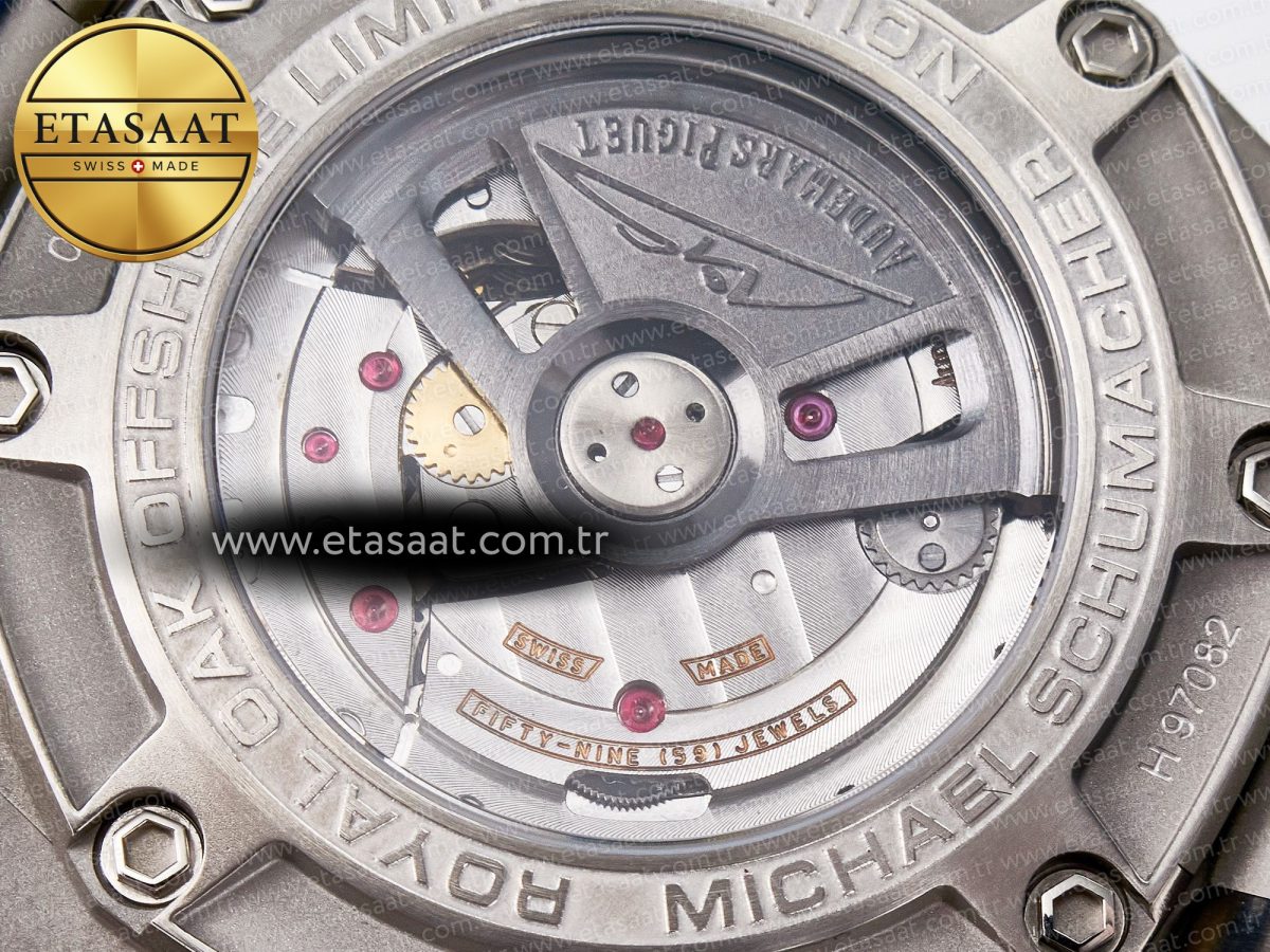 Audemars Piguet Royal Oak Offshore Schumacher Best Edition Gray/Blue Dial on Blue Rubber Strap A3126 - Görsel 21