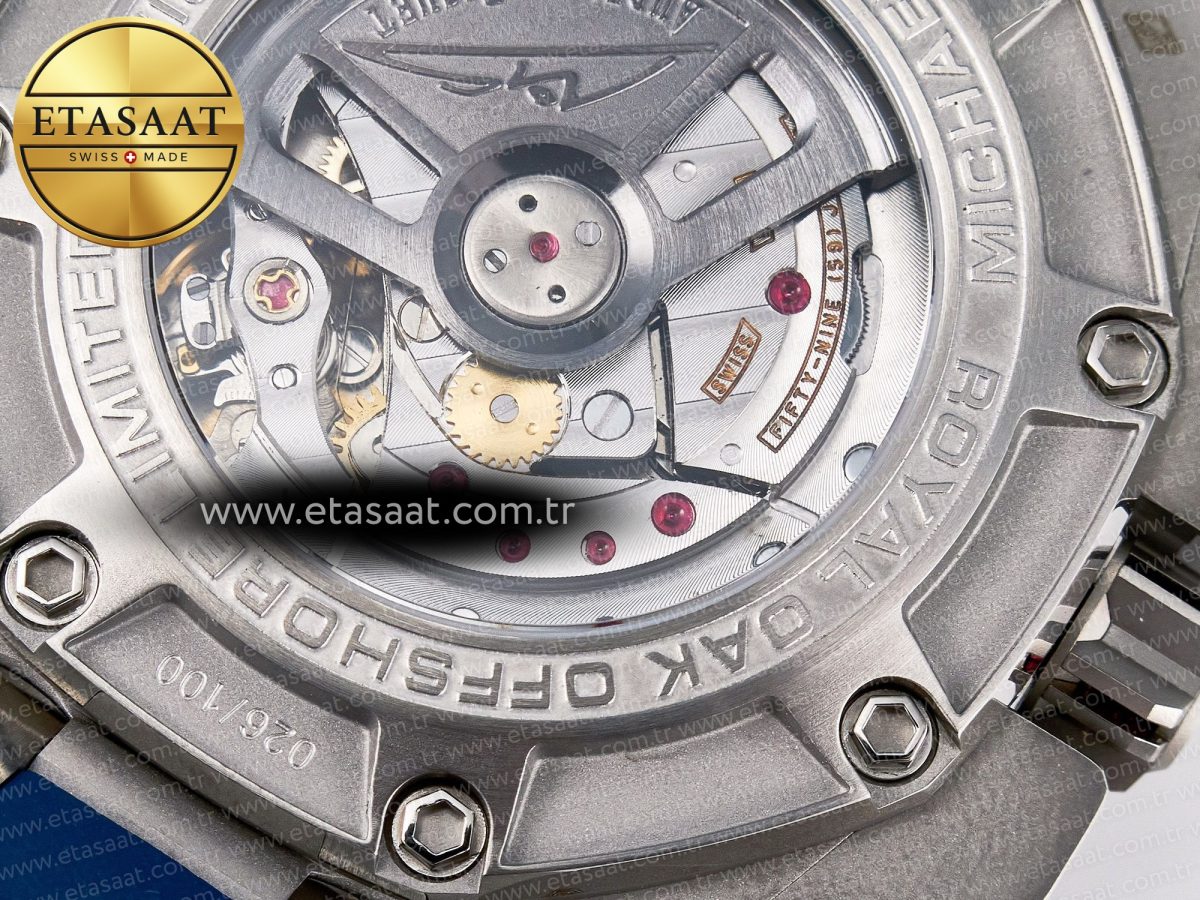 Audemars Piguet Royal Oak Offshore Schumacher Best Edition Gray/Blue Dial on Blue Rubber Strap A3126 - Görsel 22